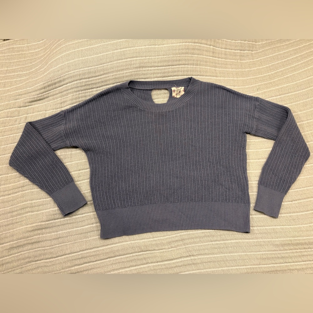 Hippie Rose Blue Open Back Sweater